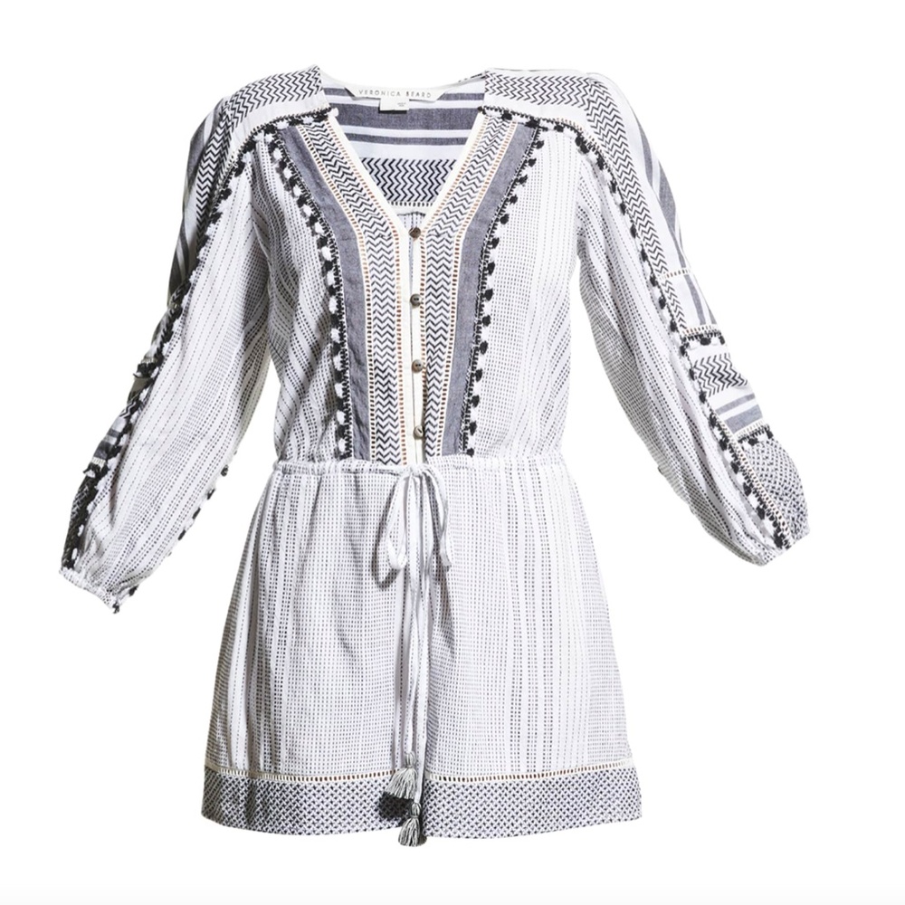 NWT $378 Veronica Beard Bayleise Long-Sleeve Romper in X-Large!